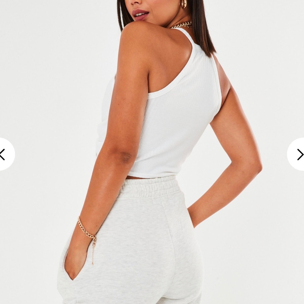 Missguided Ruched Racerback Crop Top size Medium - Picture 3 of 6